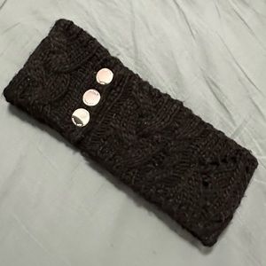 Michael Kors Three-Button Cable-Knit Headband - Black/Silver - OS
